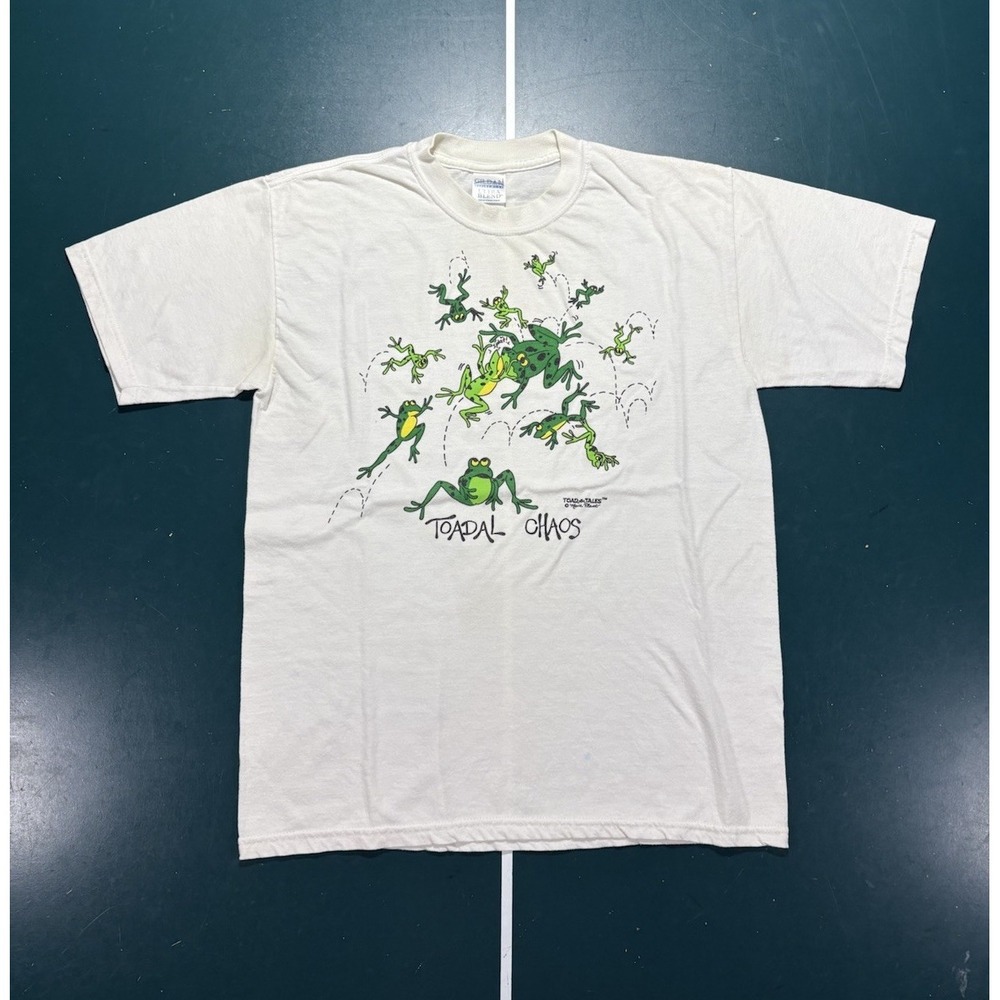 Vintage 90s Toad Tales Toadal Chaos Frog T-Shirt Men's Medium Amphibian Nature